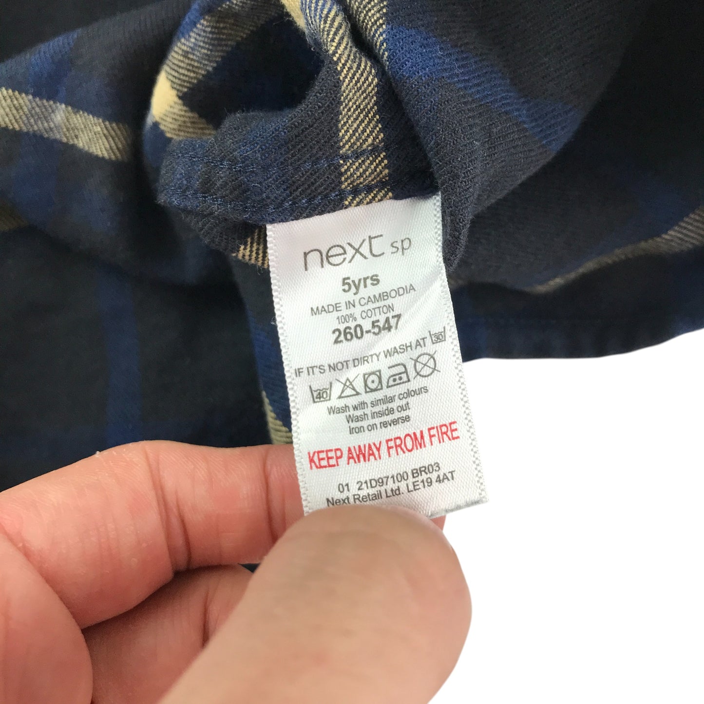 Next shirt 4-5 years navy checked patterns with buttons