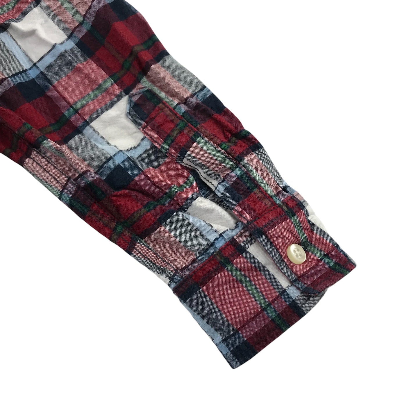 H&M Shirt 5-6 years Red and White Checked Button-Up Cotton