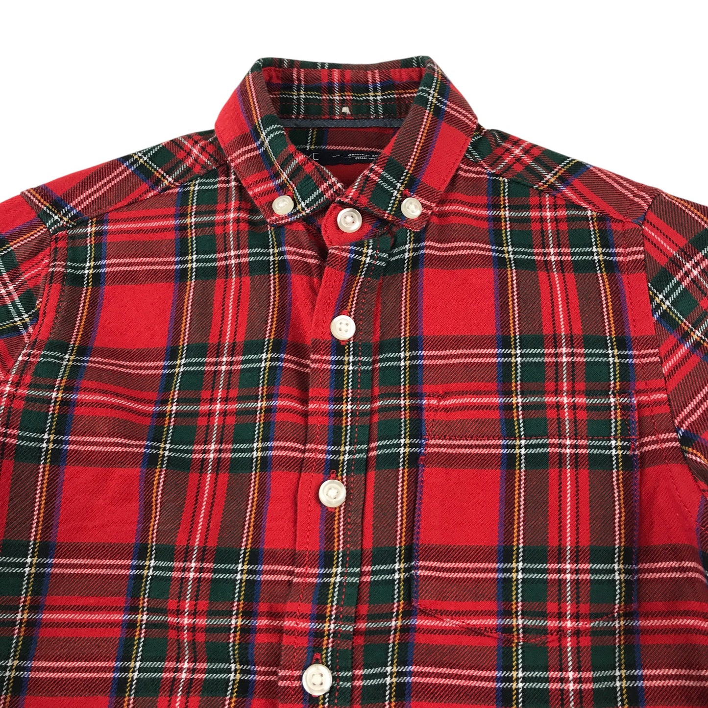 Next shirt 4-5 years red and green checked patterns with buttons