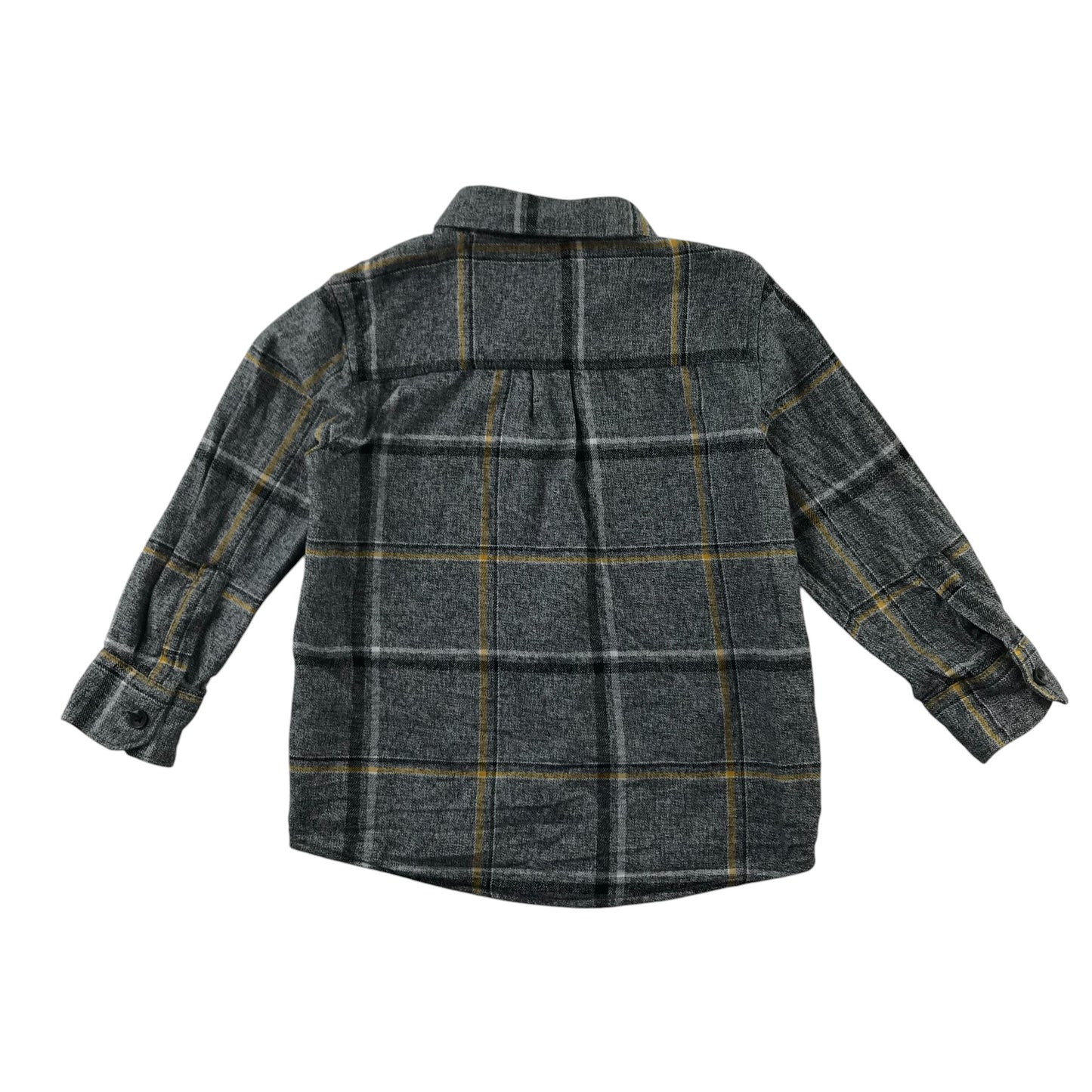 Matalan Shirt 5-6 Years Grey and Yellow Checked Button-Up