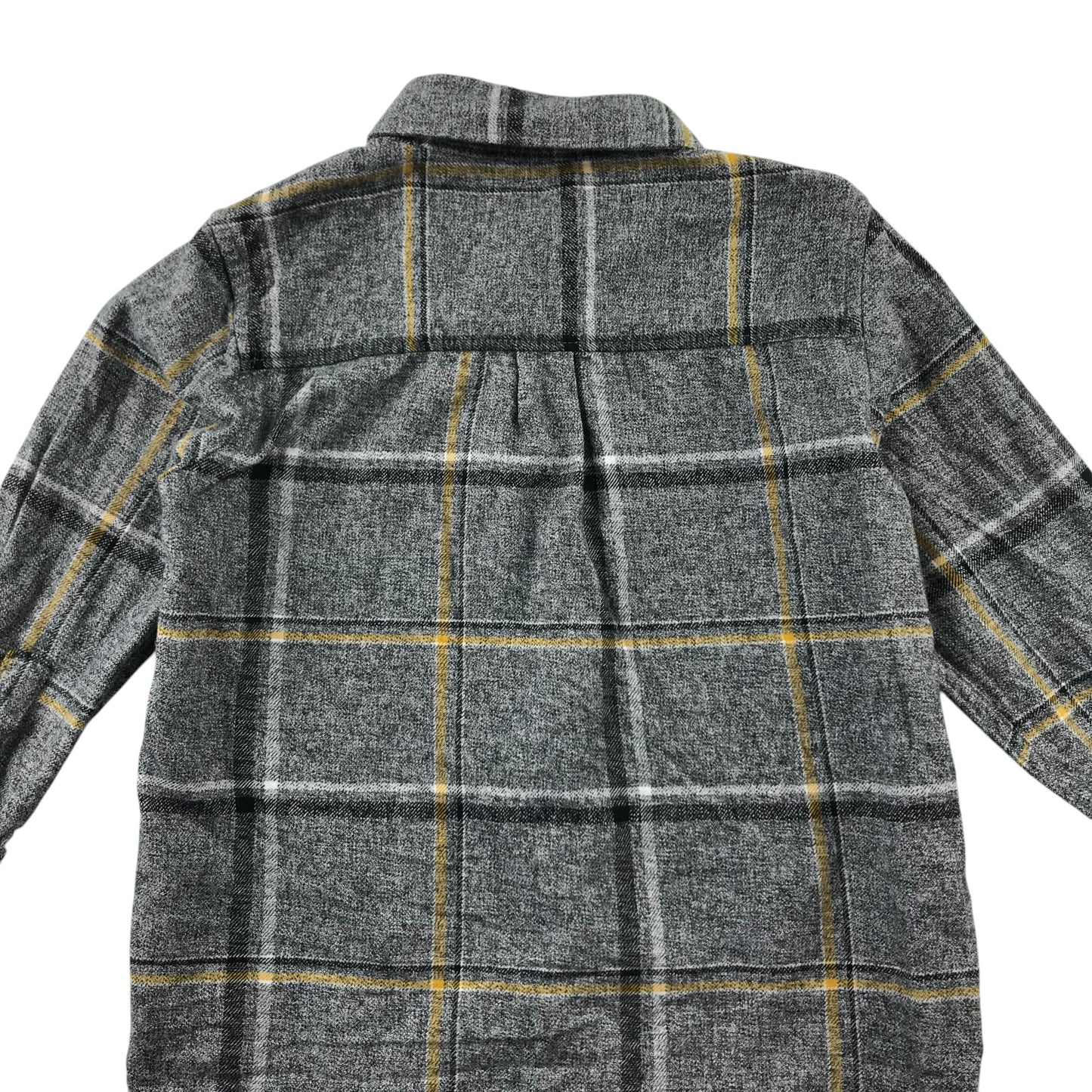 Matalan Shirt 5-6 Years Grey and Yellow Checked Button-Up