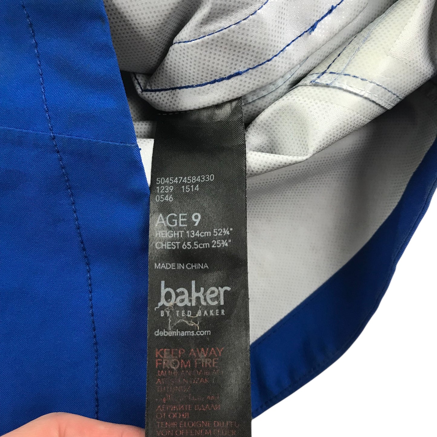 Ted Baker jacket 8-9 years royal blue light showerproof