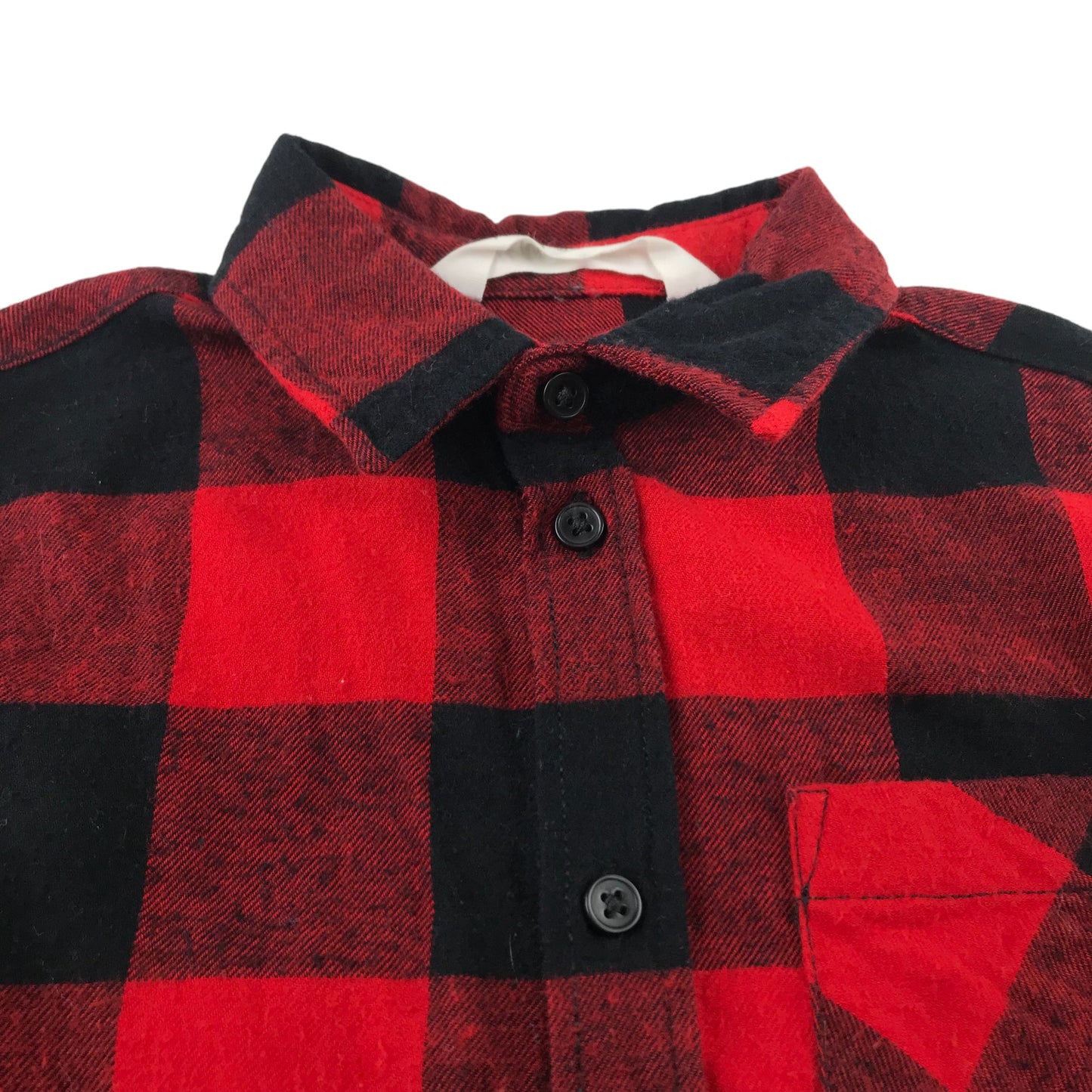 H&M Shirt 5-6 Years Red and Black Checked Button-Up Cotton