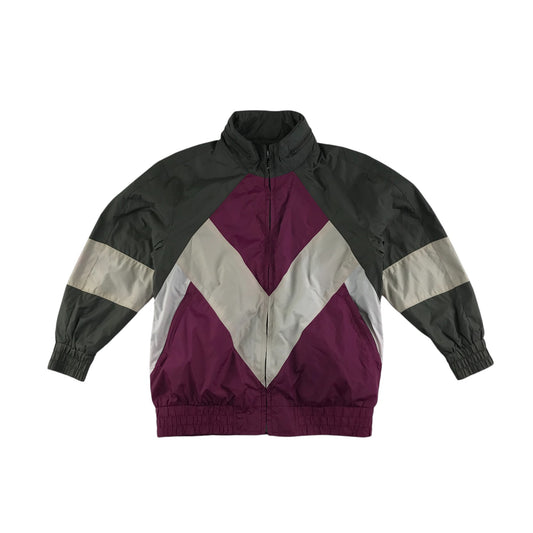 Zara jacket 8-9 years grey purple panelled retro style windbreaker