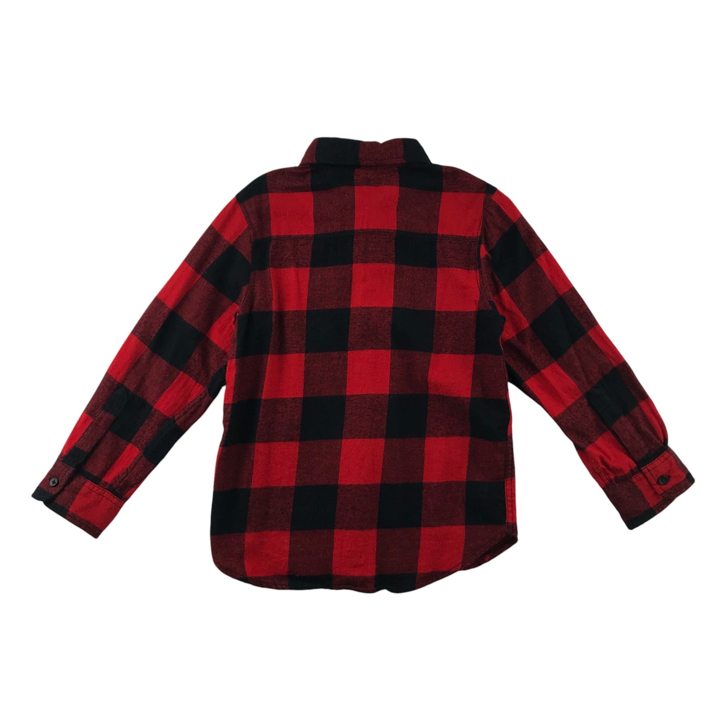 H&M Shirt 5-6 Years Red and Black Checked Button-Up Cotton