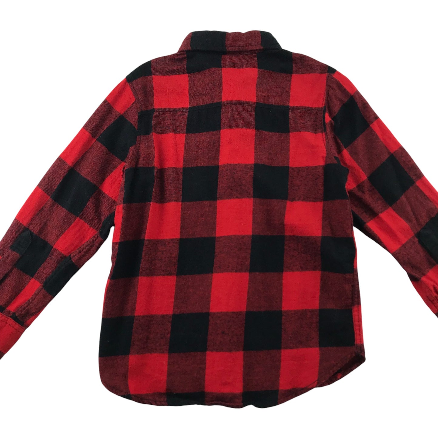 H&M Shirt 5-6 Years Red and Black Checked Button-Up Cotton