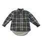 Next shirt 5-6 years grey with yellow checked pattern fluffy inside