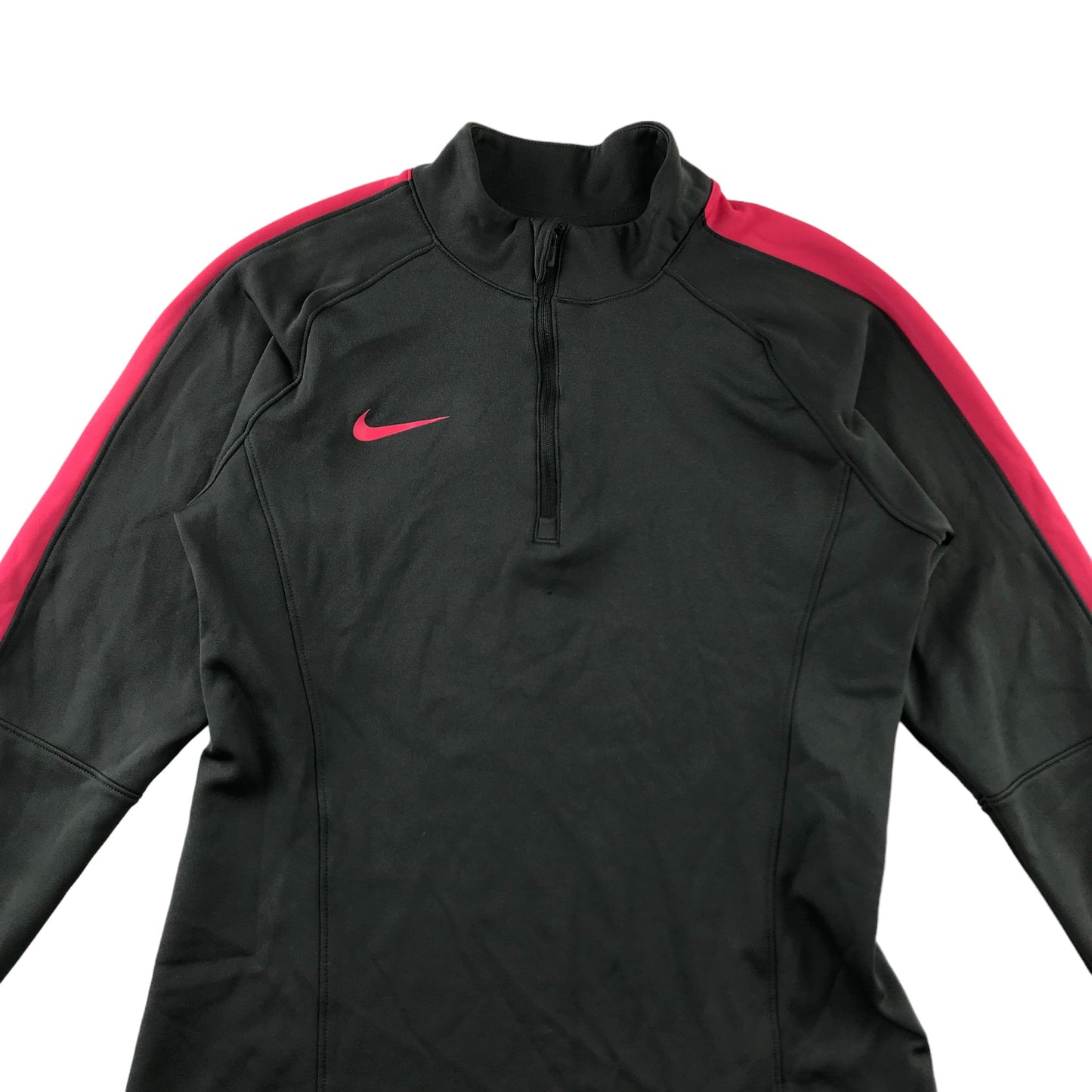 Nike Sweatshirt Size Women S Black sports Zipper Top with pink Sleeve Panels