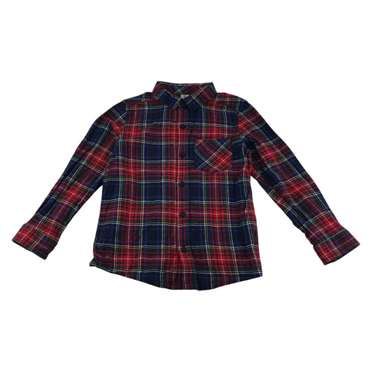 Tu shirt 6-7 years red and navy checked pattern cotton