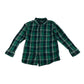 Primark shirt 6-7 years green with navy checked pattern cotton