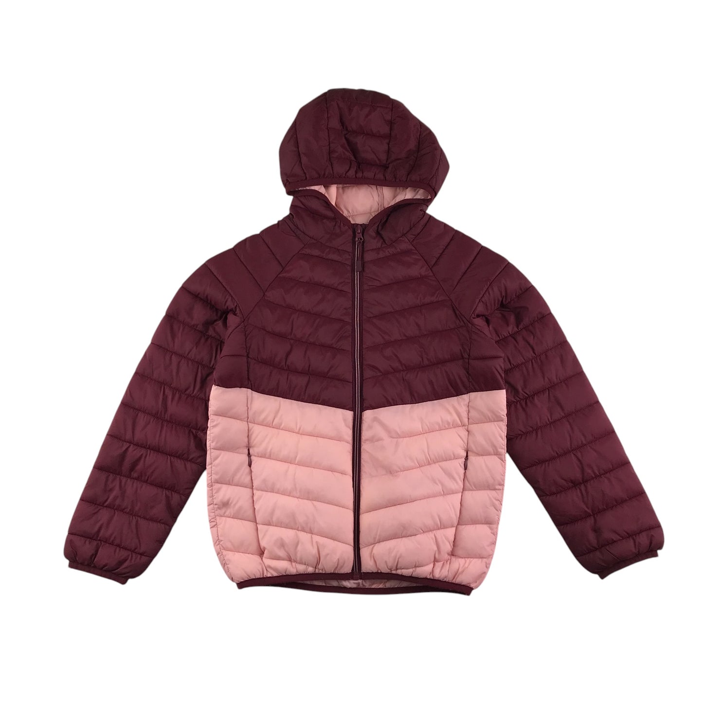 M&S jacket 9-10 years pink and burgundy light puffer