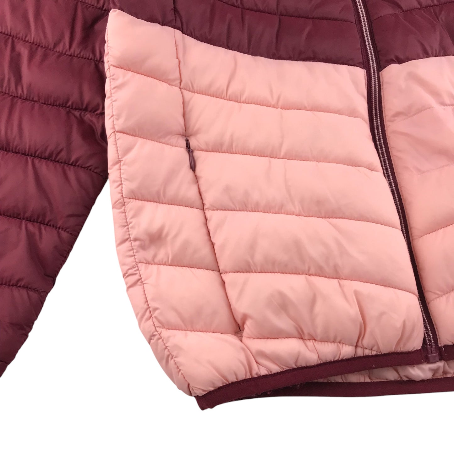 M&S jacket 9-10 years pink and burgundy light puffer