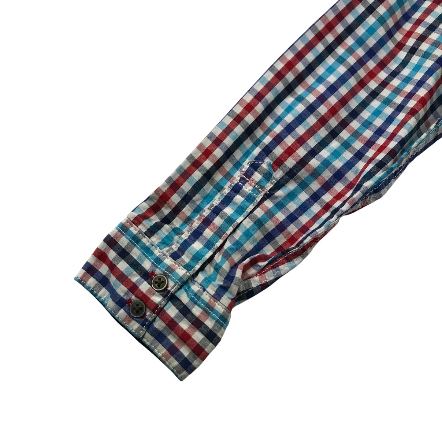 Next Shirt 5-6 Years Red and Blue Checked Button-Up Cotton