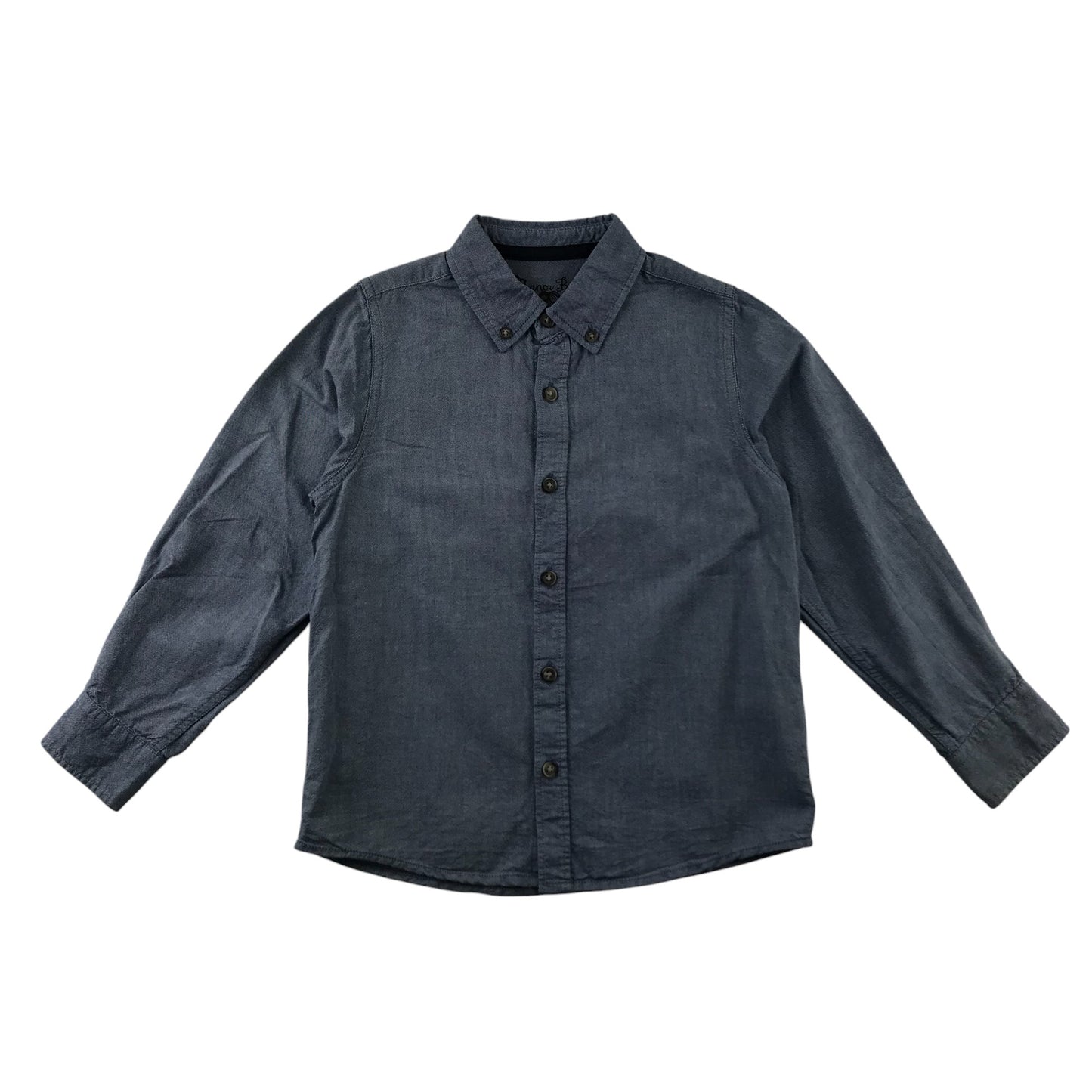 Matalan Shirt 6-7 Years Blue Plain Button-Up