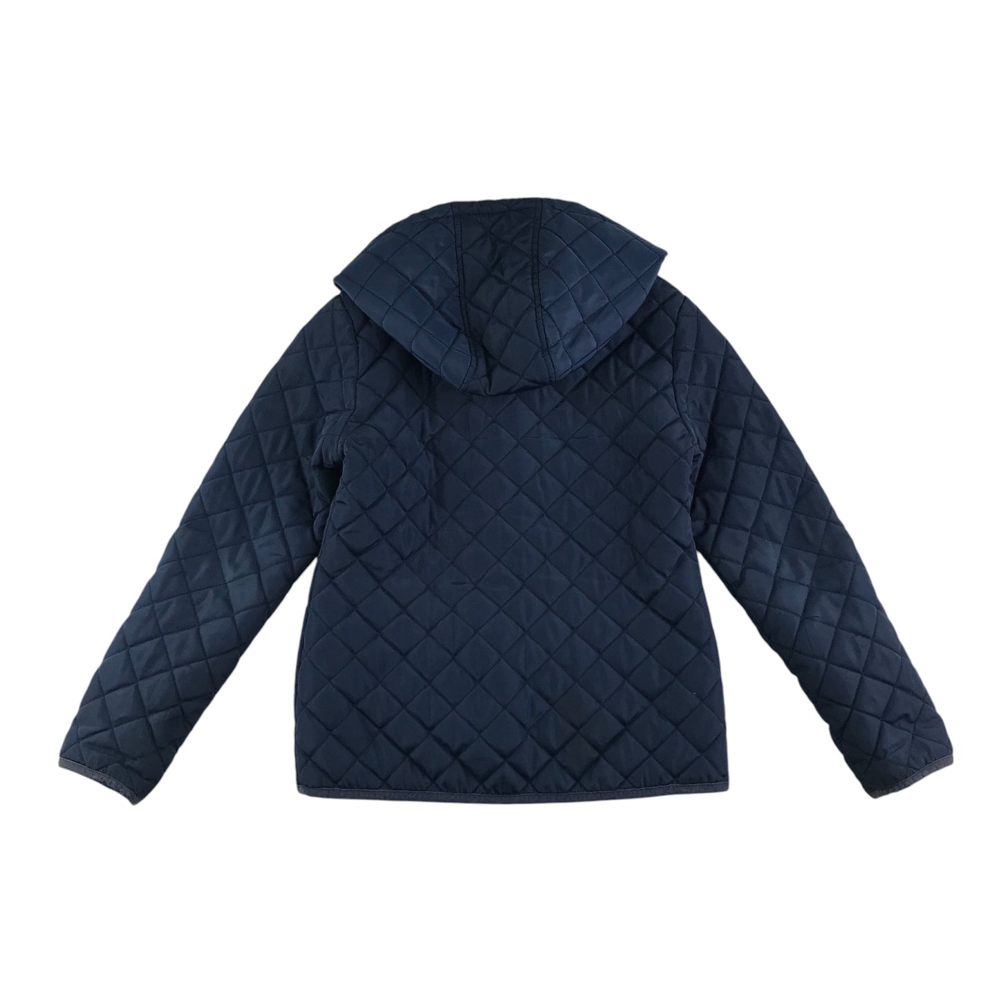 M&S jacket 9-10 years navy blue light quilted with hood