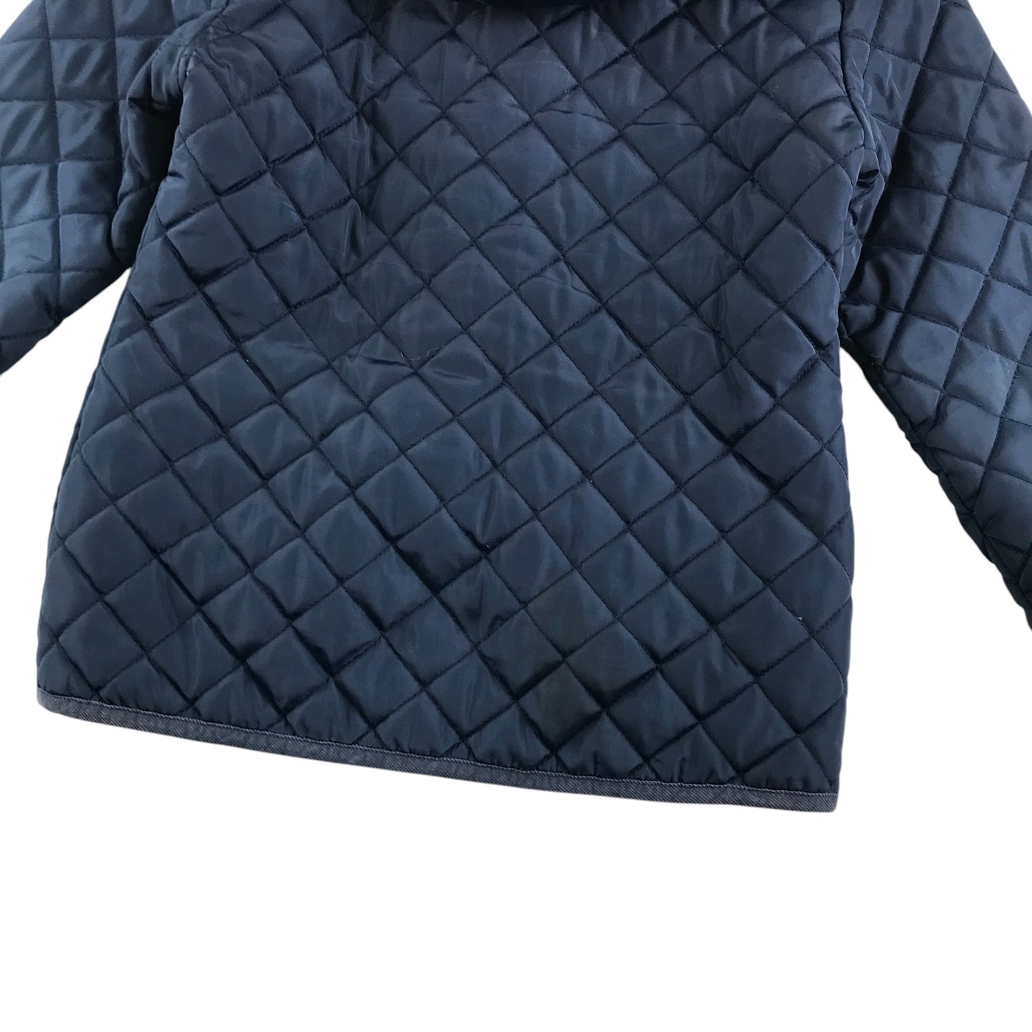 M&S jacket 9-10 years navy blue light quilted with hood