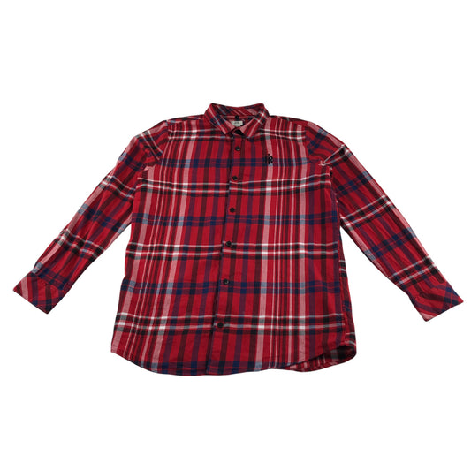 River Island shirt 11-12 years red and black checked pattern cotton