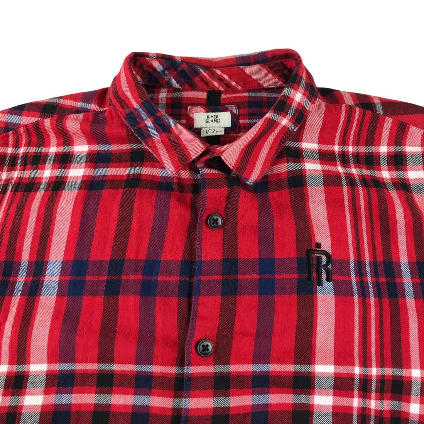 River Island shirt 11-12 years red and black checked pattern cotton