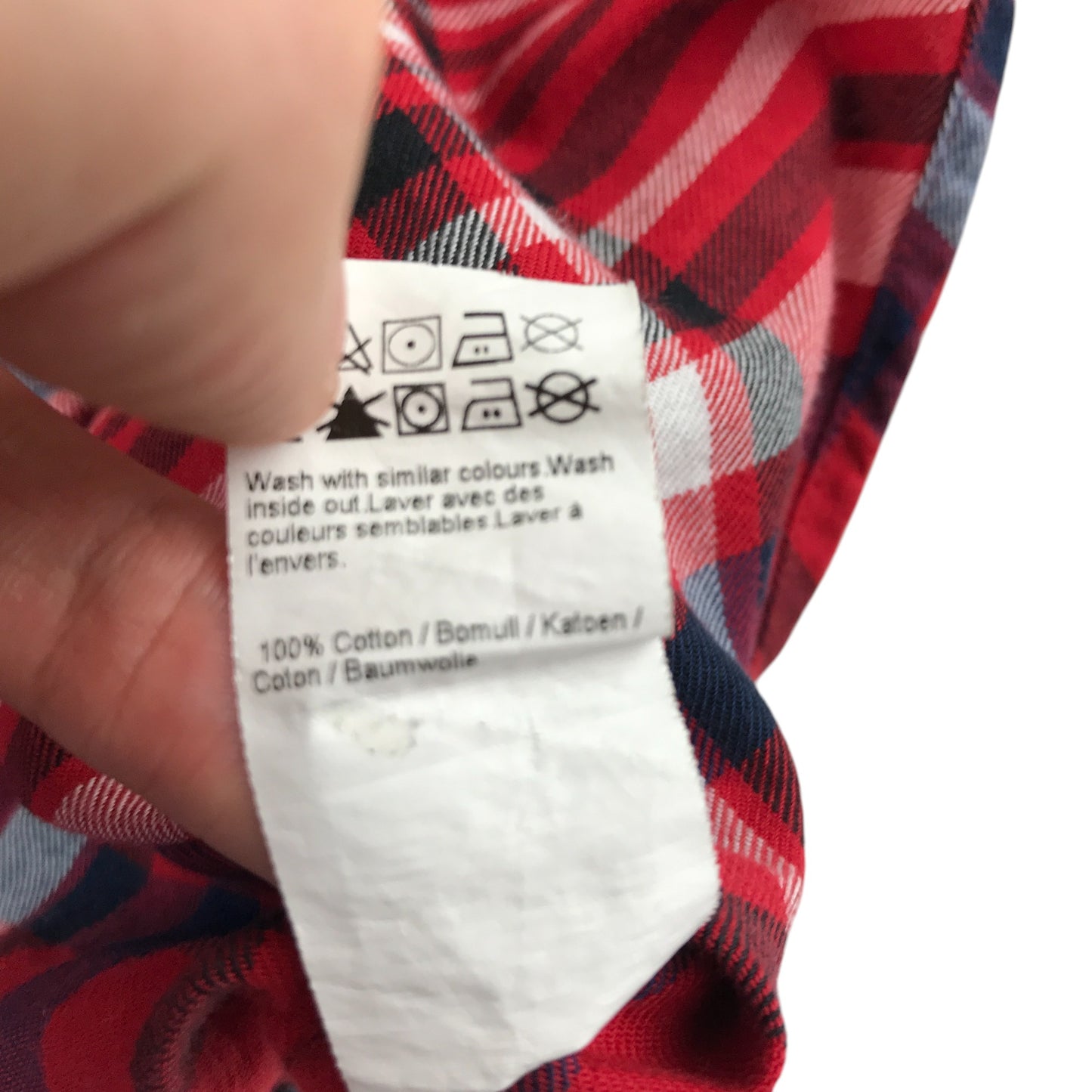 River Island shirt 11-12 years red and black checked pattern cotton