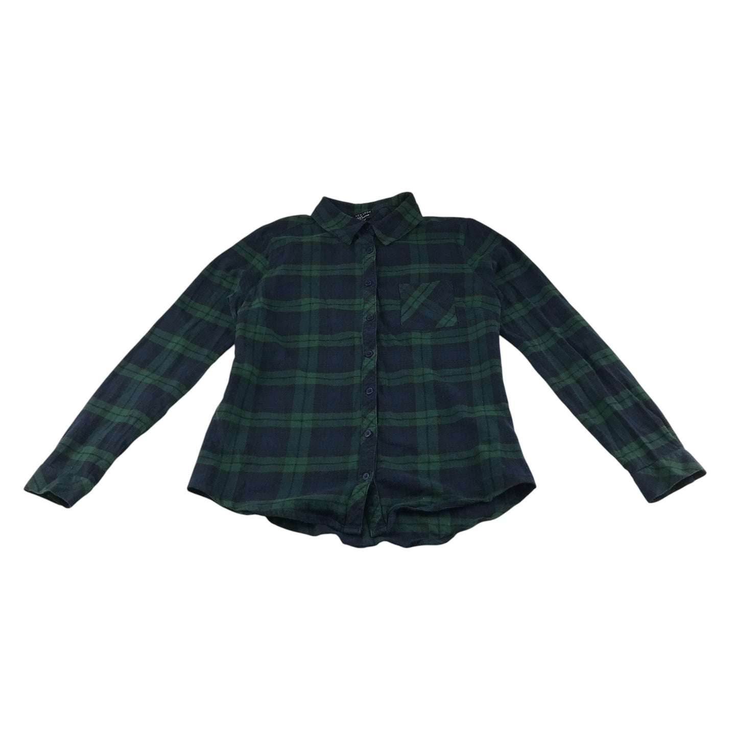 915 shirt 12-13 years green and navy checked pattern cotton
