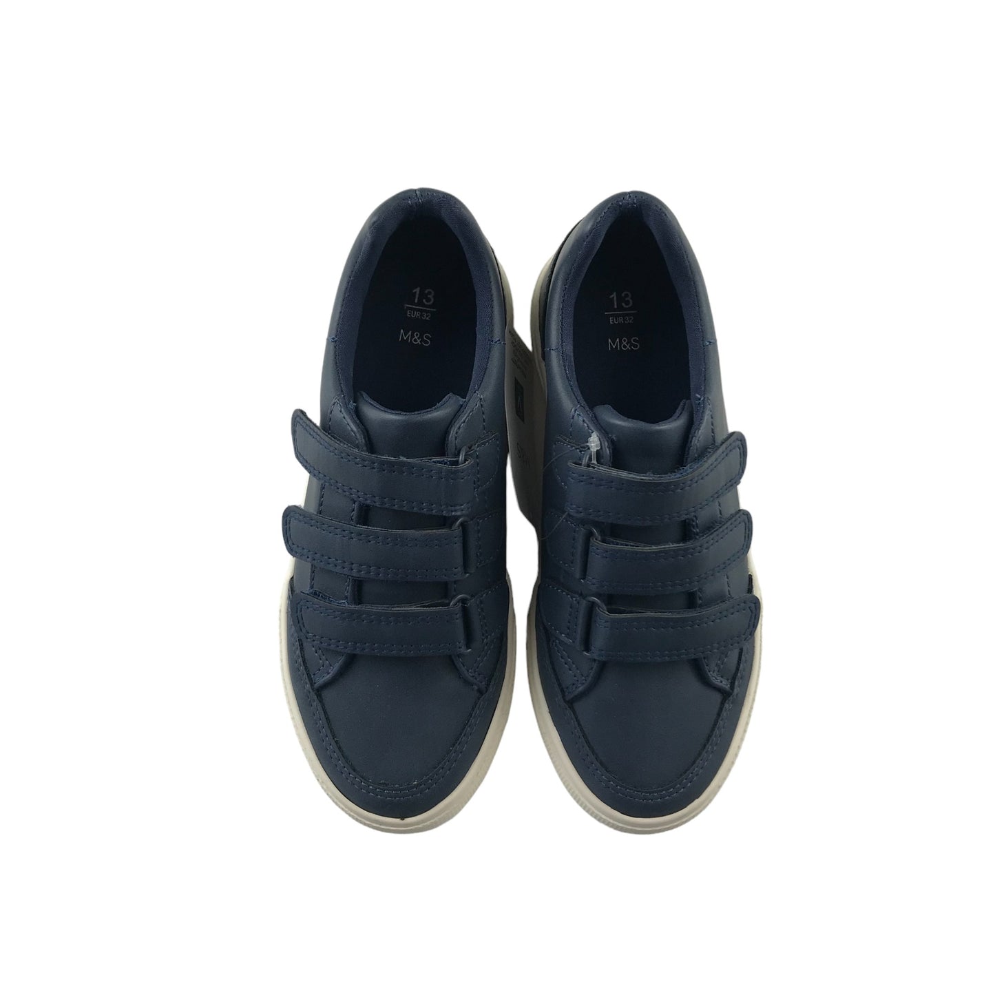 M&S trainers shoe size 13 junior navy blue vegan with straps