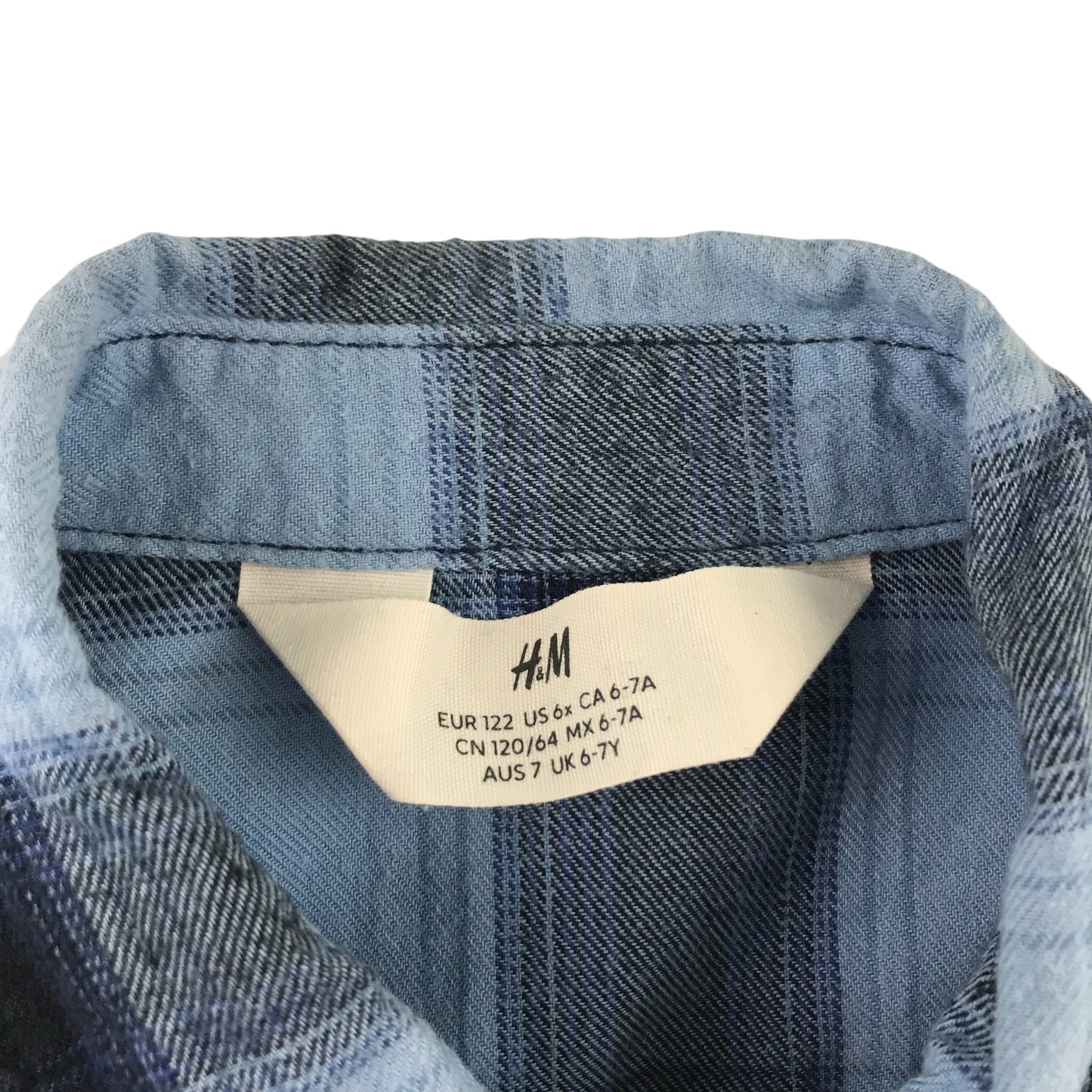 H&M Shirt 6-7 Years Blue Checked Button-Up