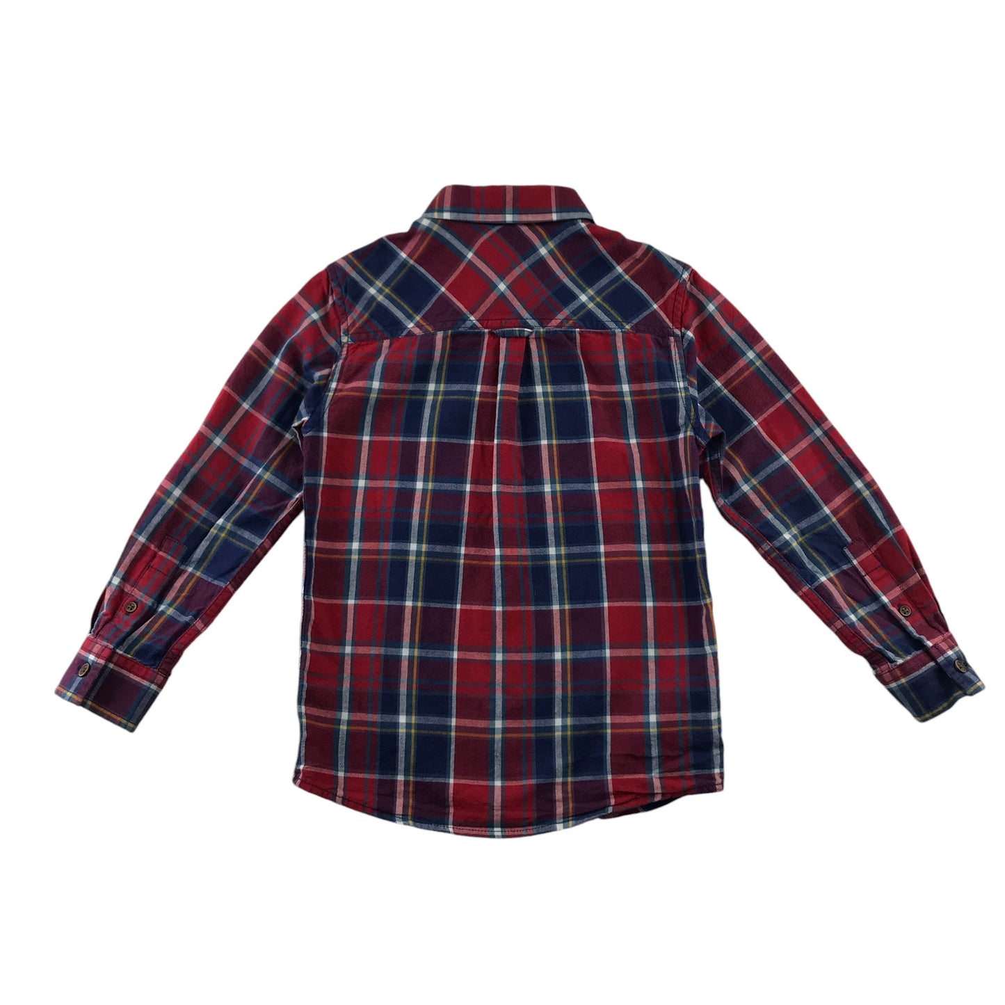 John Lewis Shirt 6-7 Years Red and Blue Checked Button-up Cotton