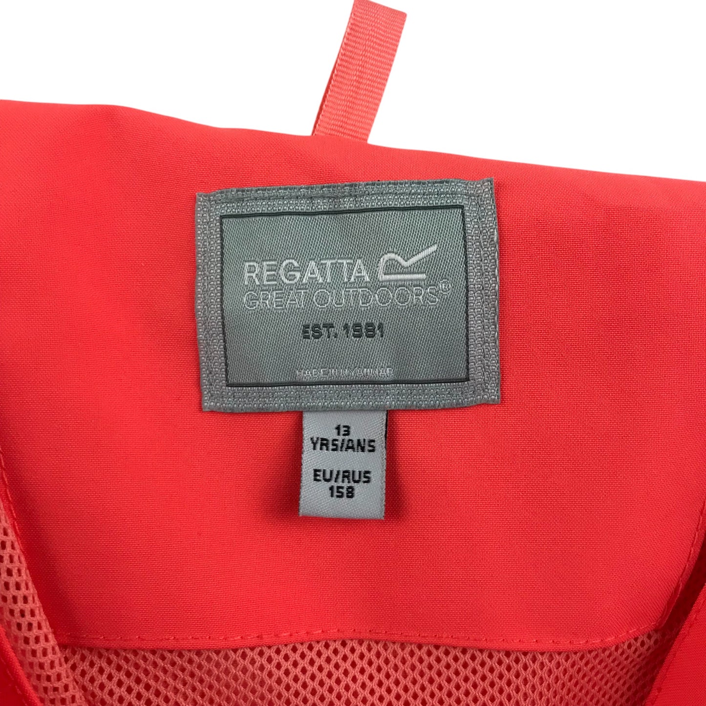 Regatta jacket 12-13 years neon orange with sleeve torch