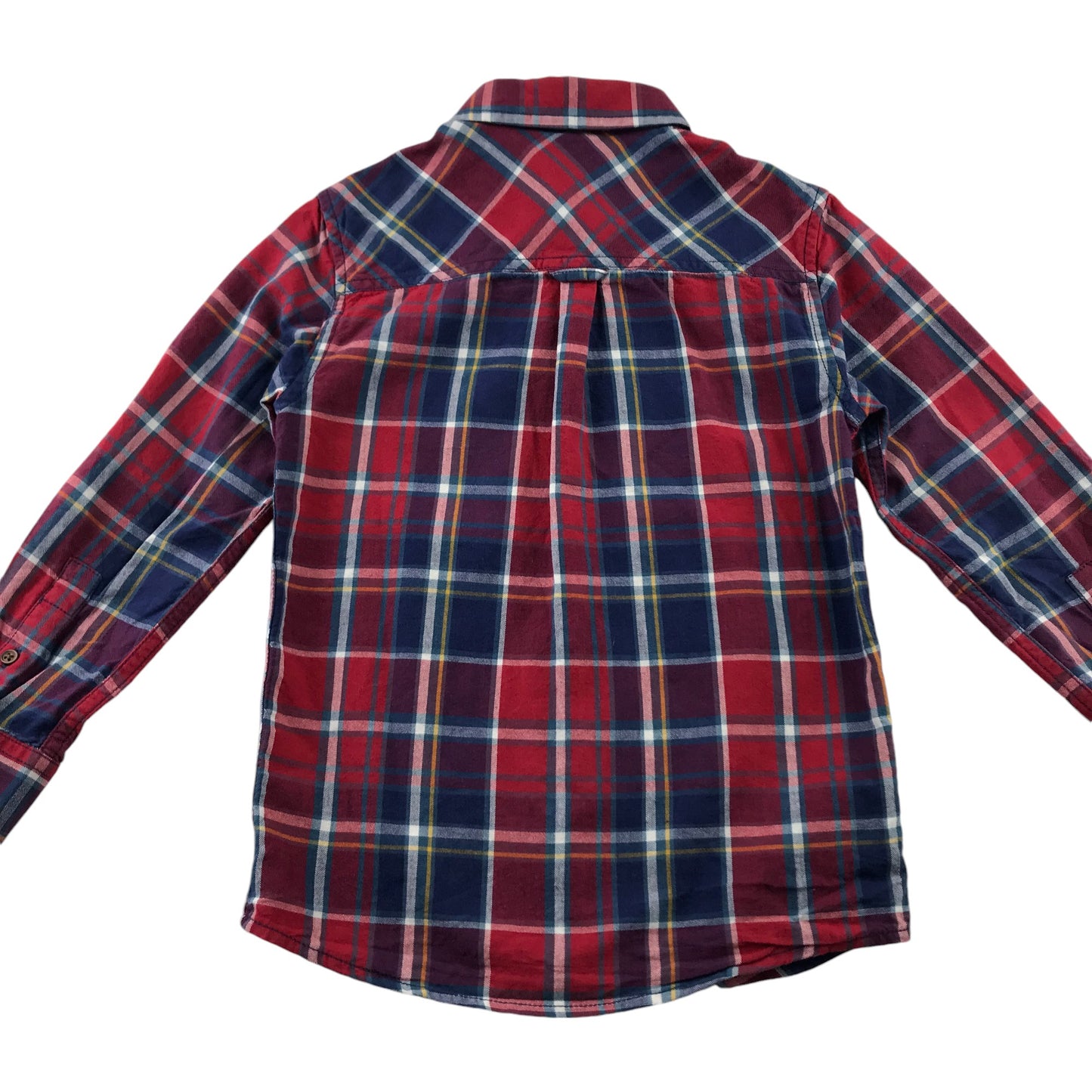 John Lewis Shirt 6-7 Years Red and Blue Checked Button-up Cotton