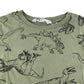 H&M t-shirt 7-8 years khaki dinosaur outline graphic print cotton