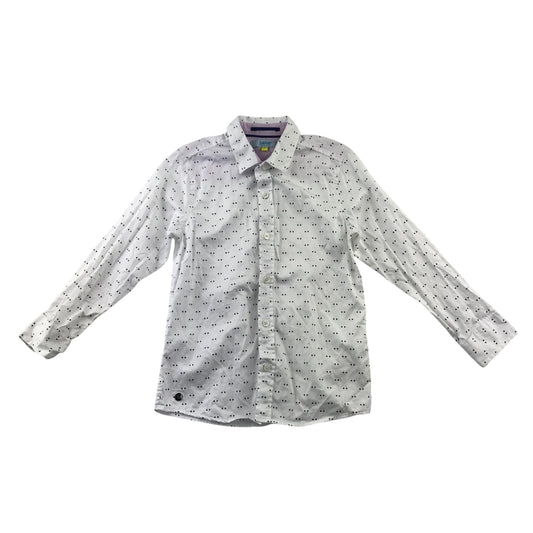 Ted Baker Shirt 6-7 Years White Triangle Pattern Print Button-Up Cotton