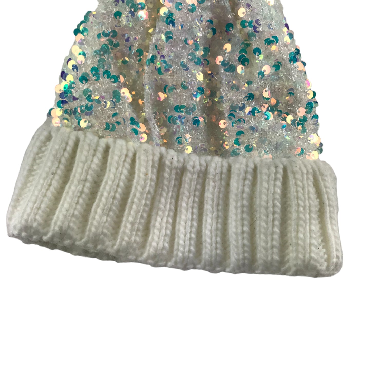 George Bobble Hat Age 4-8 White Sequins