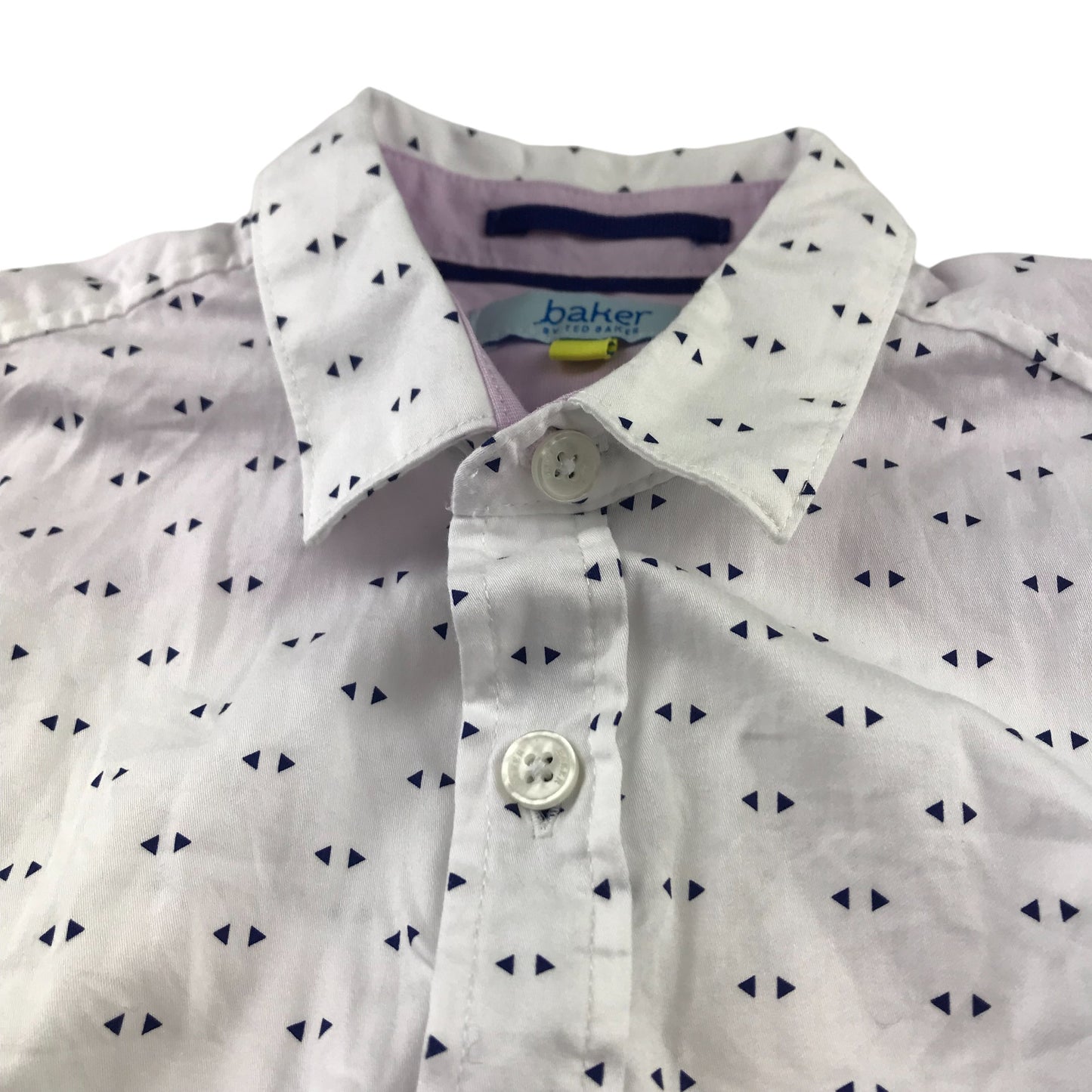 Ted Baker Shirt 6-7 Years White Triangle Pattern Print Button-Up Cotton