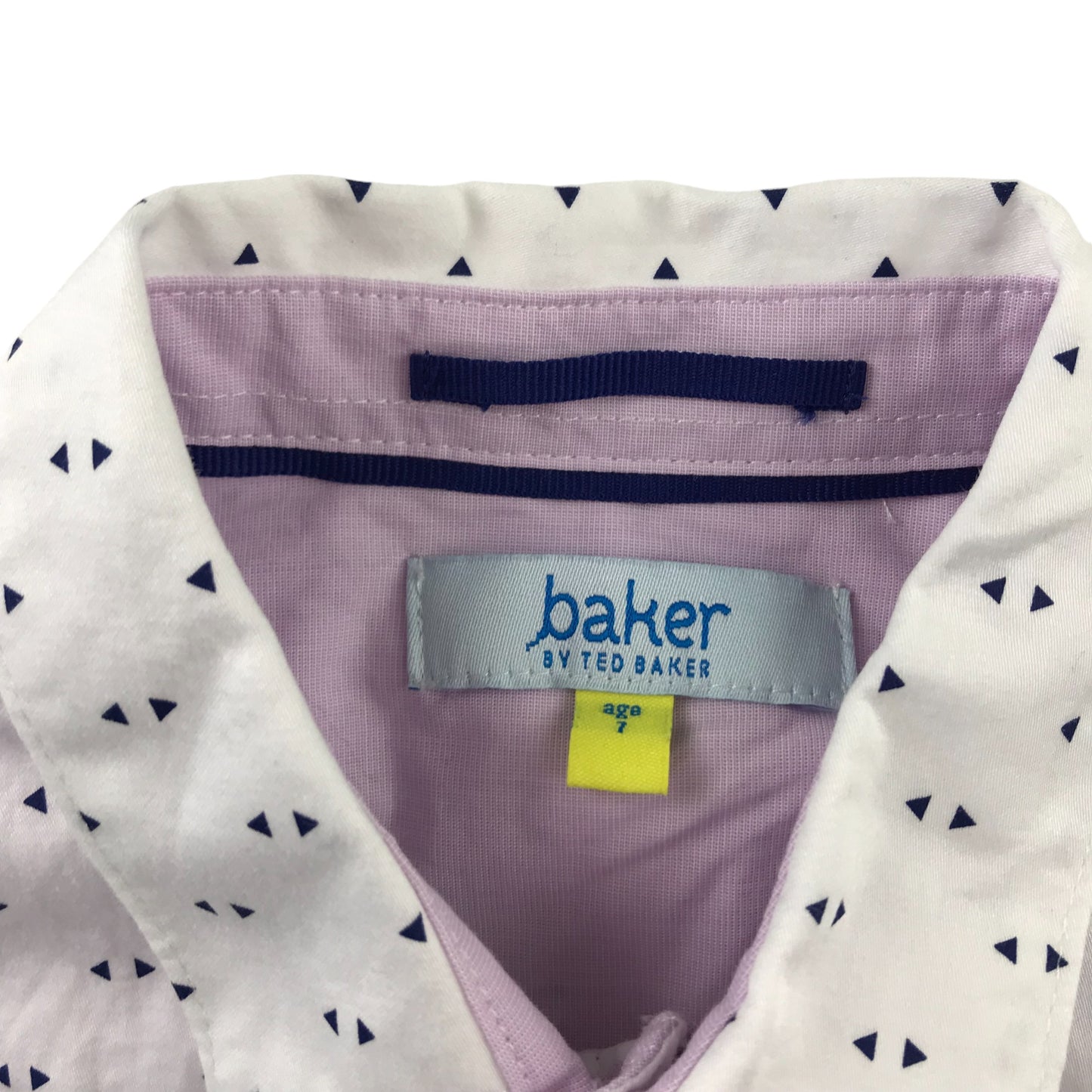 Ted Baker Shirt 6-7 Years White Triangle Pattern Print Button-Up Cotton