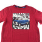 Animal t-shirt 7-8 years red mini van graphic print cotton