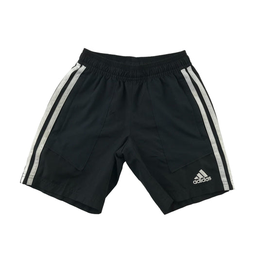 Adidas Shorts Age 7 Black Jersey With Three Stripes