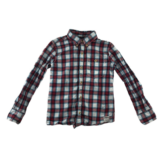 Tommy Hilfiger Shirt 6-8 Years Red and White Checked Button-Up Cotton