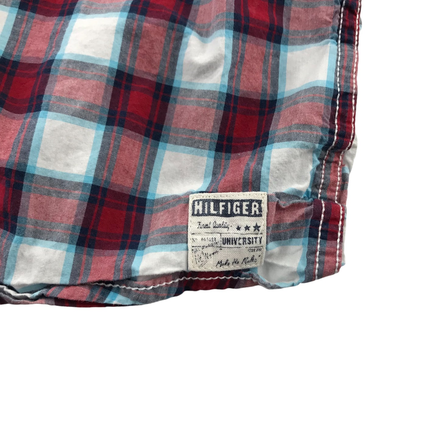 Tommy Hilfiger Shirt 6-8 Years Red and White Checked Button-Up Cotton