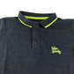 Tokyo Laundry polo-shirt 7-8 years navy with neon collar strip and logo