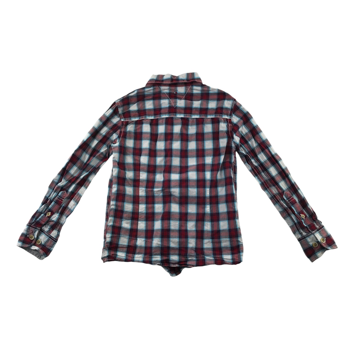 Tommy Hilfiger Shirt 6-8 Years Red and White Checked Button-Up Cotton