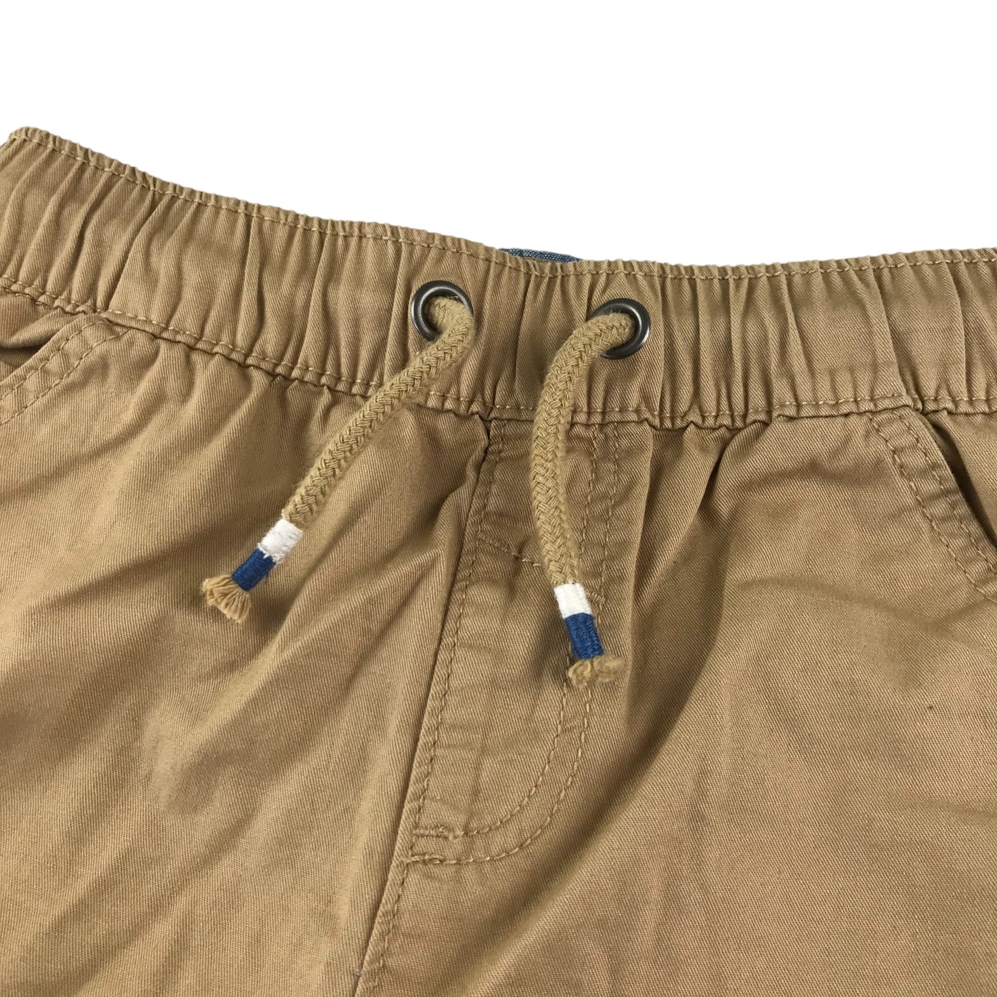 Nutmeg shorts 5-6 years light brown plain elasticated waist cotton