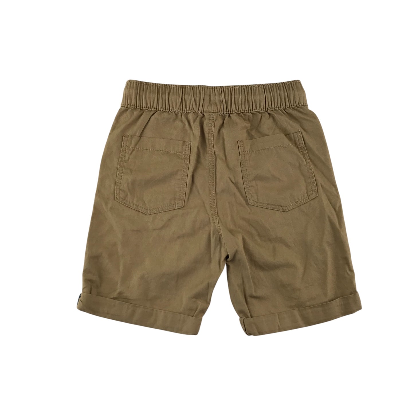 Nutmeg shorts 5-6 years light brown plain elasticated waist cotton