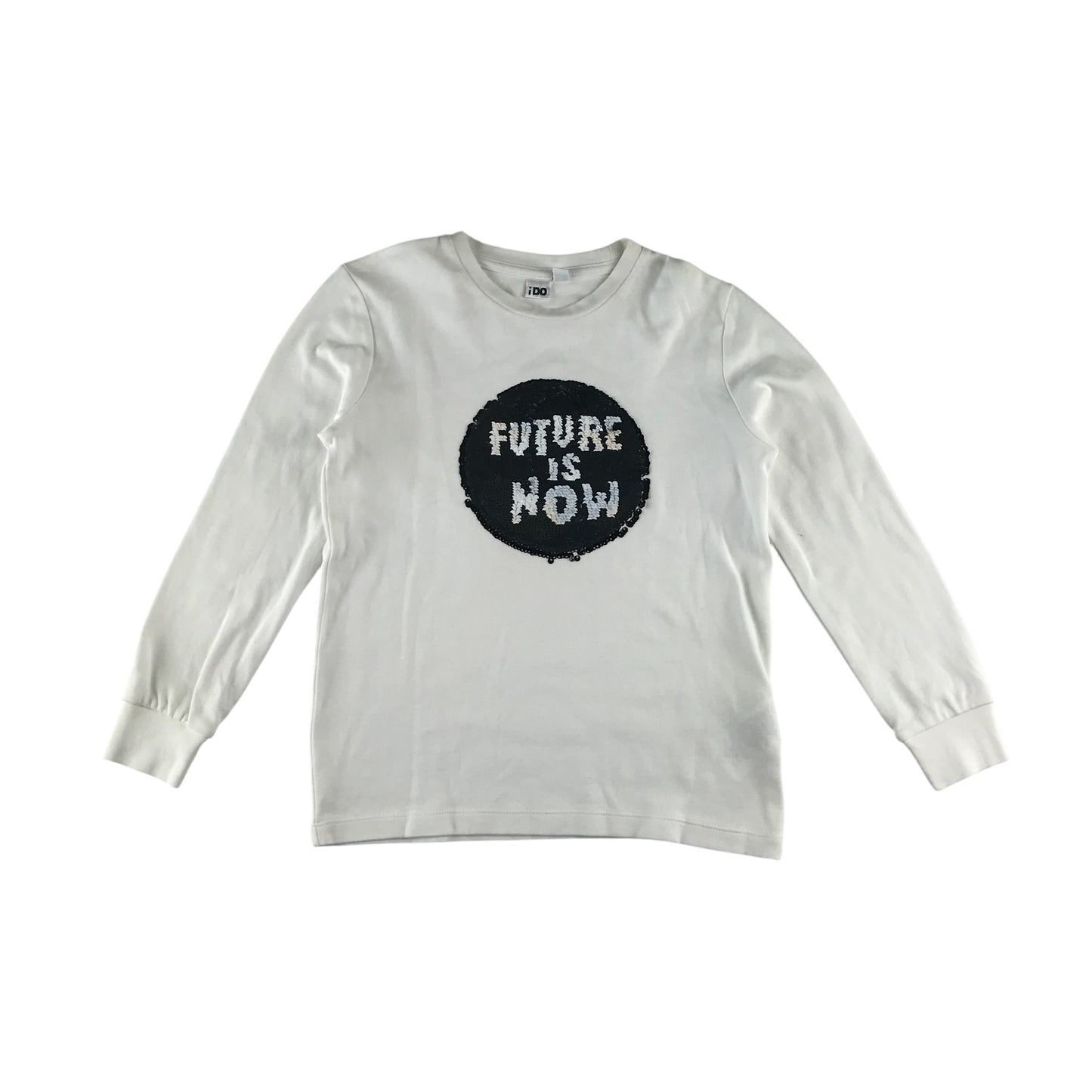 I Do t-shirt 6-7 years white sequin reversible design cotton