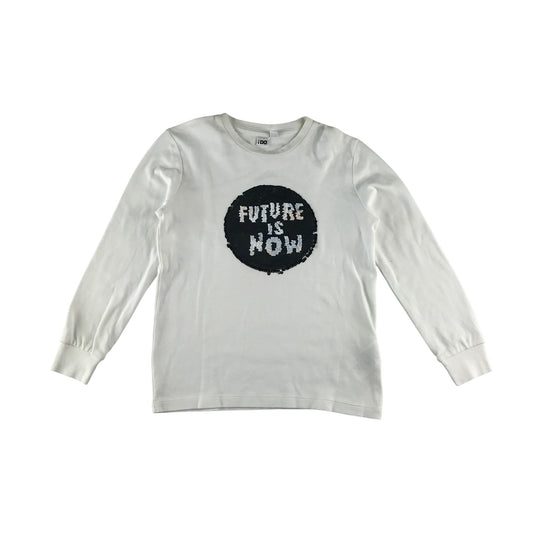 I Do t-shirt 6-7 years white sequin reversible design cotton