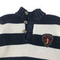 Debenhams jumper 4-5 years navy and white stripy knitwear with collar cotton