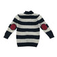 Debenhams jumper 4-5 years navy and white stripy knitwear with collar cotton