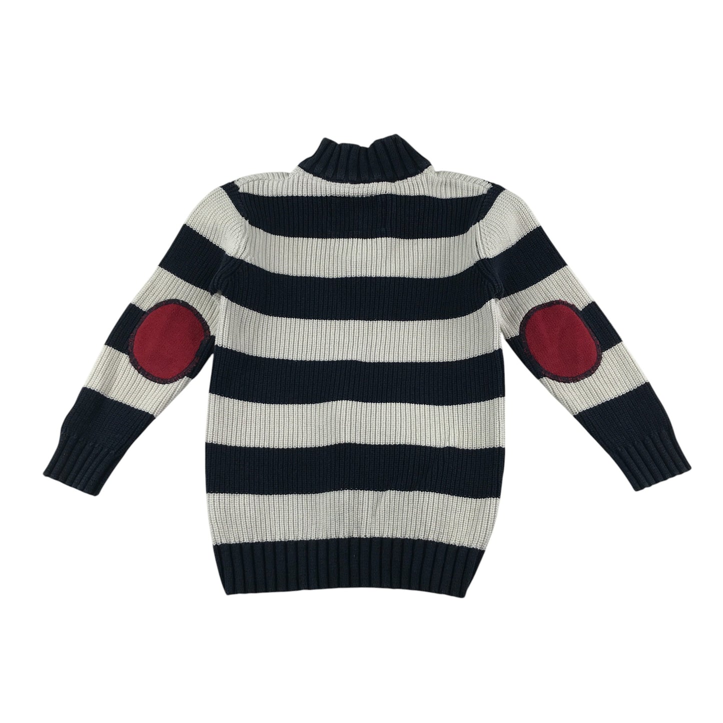 Debenhams jumper 4-5 years navy and white stripy knitwear with collar cotton