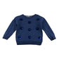 John Lewis sweater 4-5 years navy sequin circle design crewneck cotton