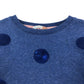 John Lewis sweater 4-5 years navy sequin circle design crewneck cotton