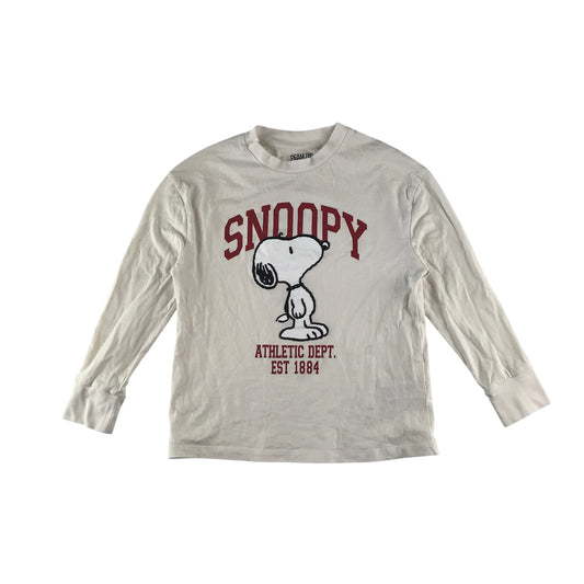 M&S t-shirt 8-9 years white calico Snoopy graphic print design